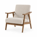 Sillón de madera y tela crema