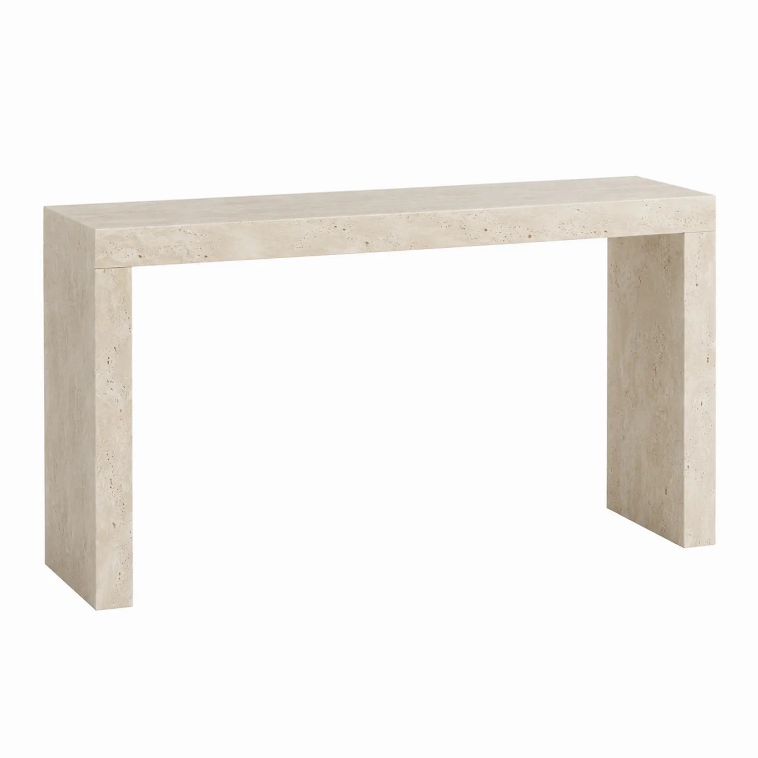 Mesa consola de travertino beige 120x30x75 cm