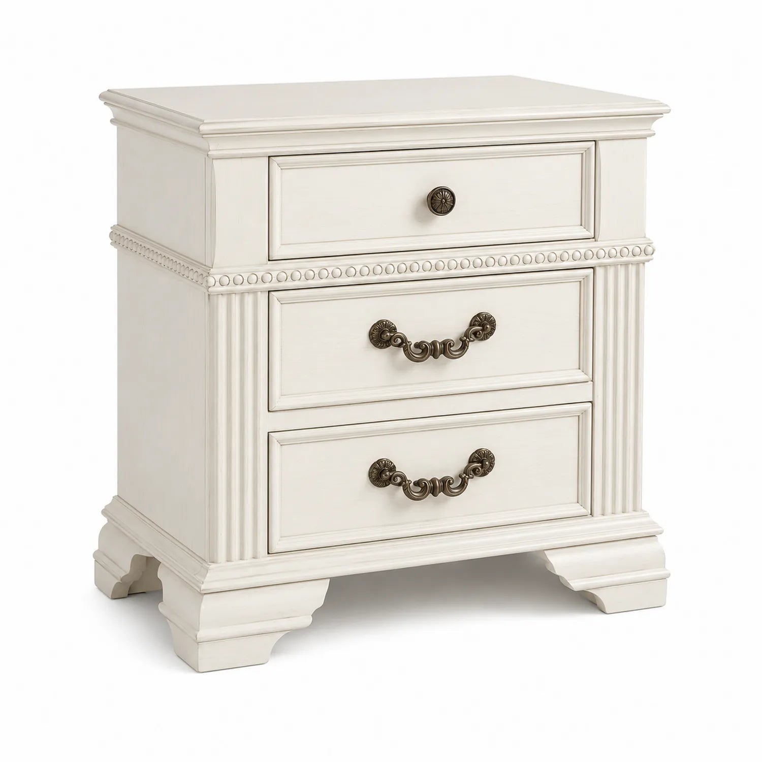 Mesita de noche de madera con 3 cajones 70x45x75 cm