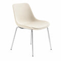 Silla de polipropileno beige con patas metálicas