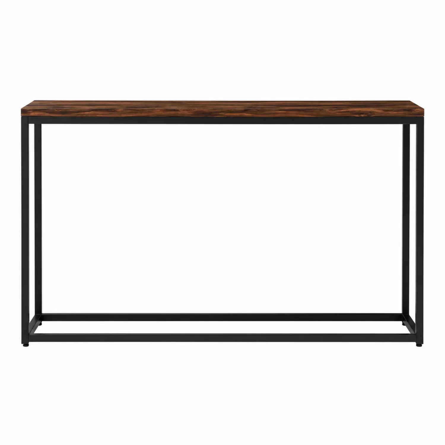 Mesa consola de madera de acacia y metal negro 120x30x75 cm