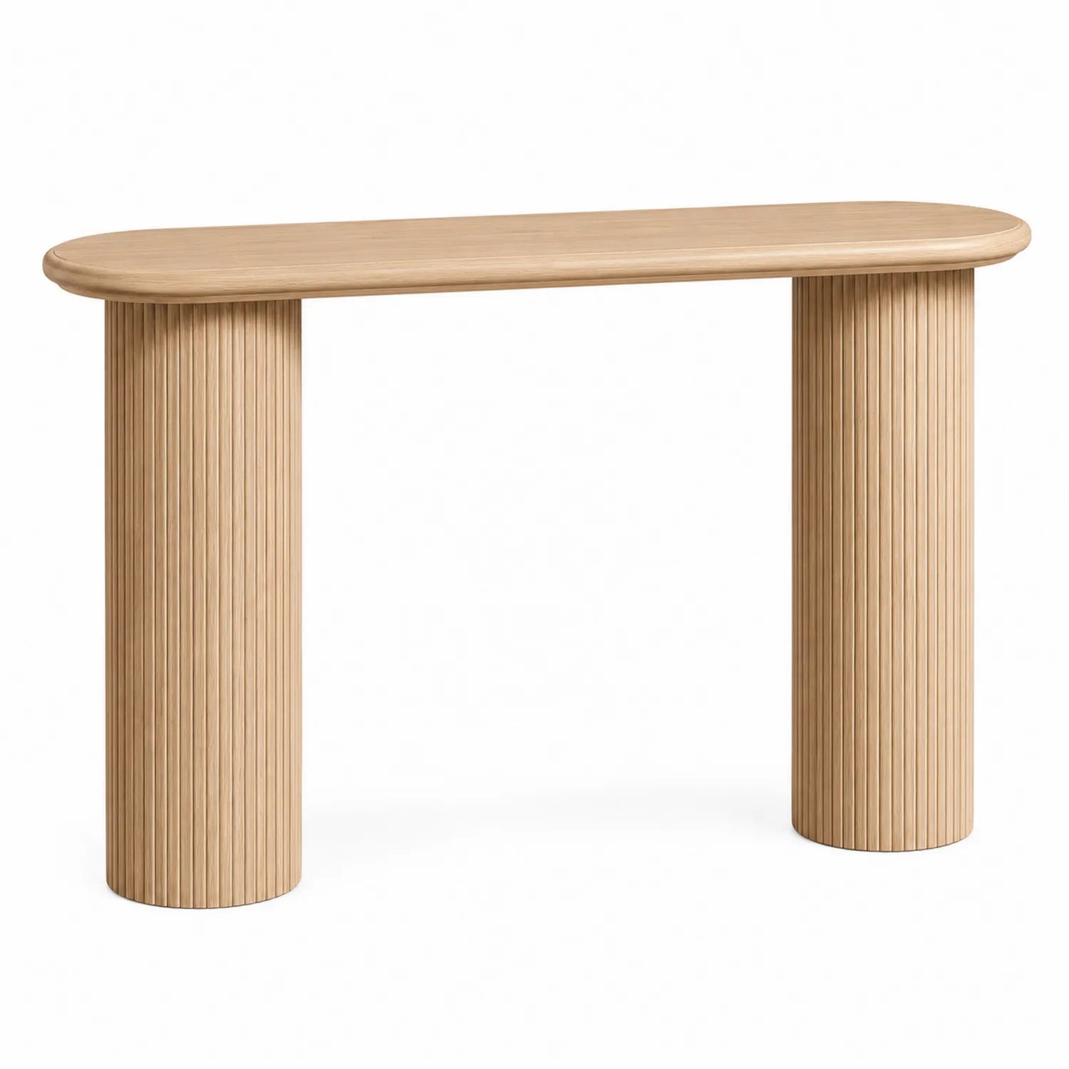Mesa consola de madera de roble beige 120x40x80 cm