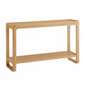 Mesa consola de madera natural 120x40x75 cm