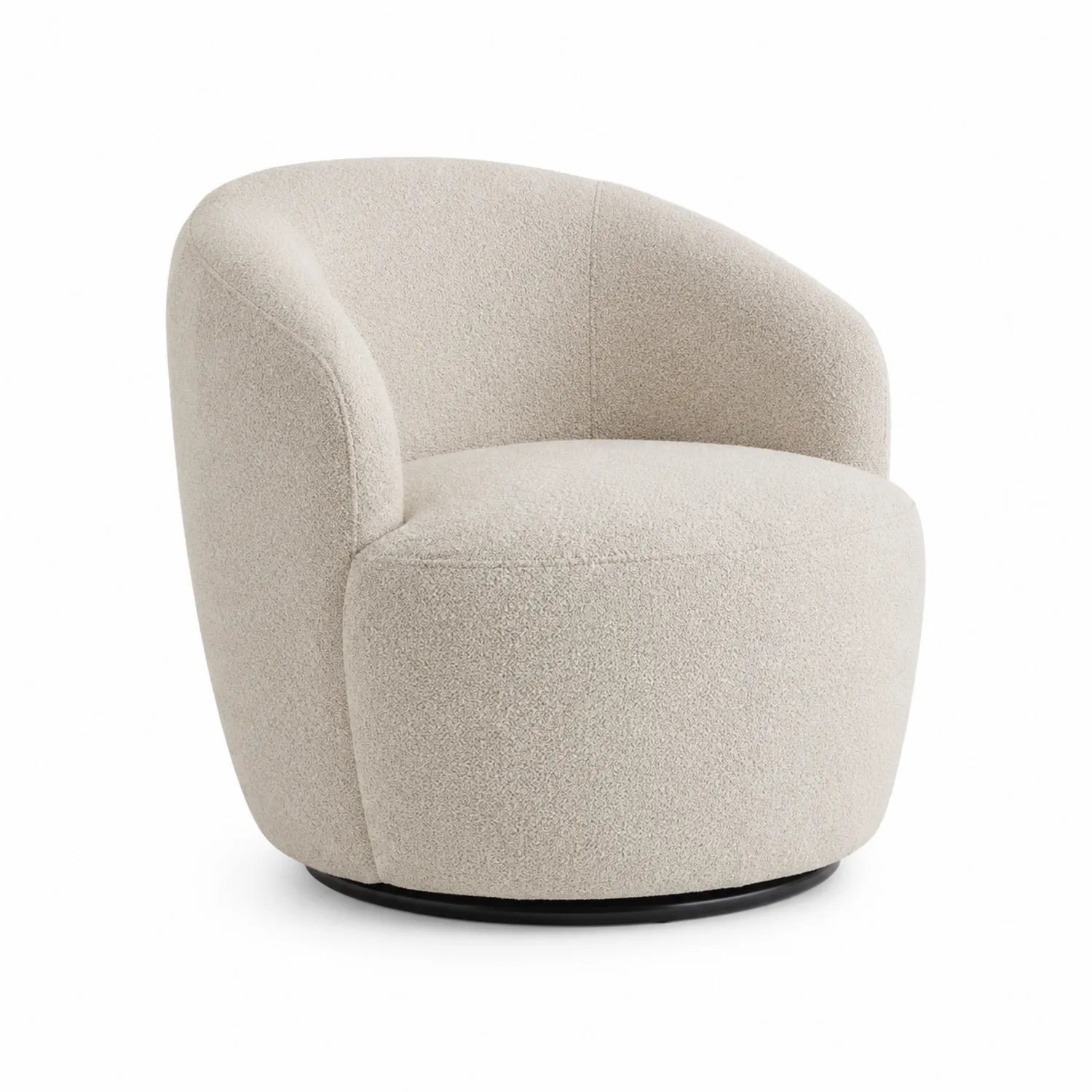 Silla giratoria de tela rizada en Beige